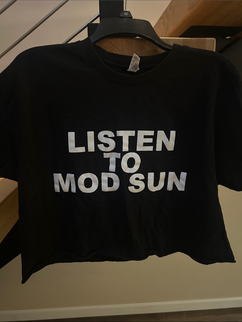 Mod Sun  Crop Tee - Black with White Print
